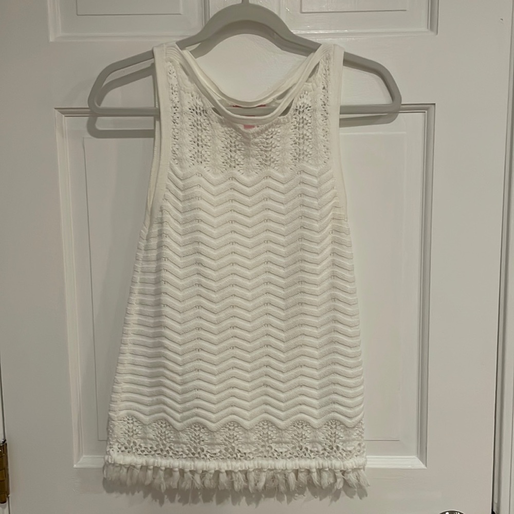 Lilly Pulitzer sleeveless white sweater top